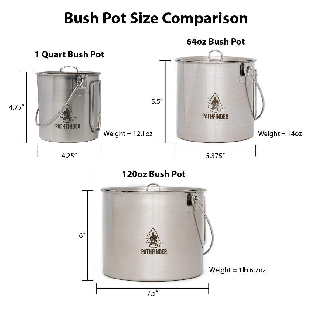 120oz Stainless Steel Bush Pot