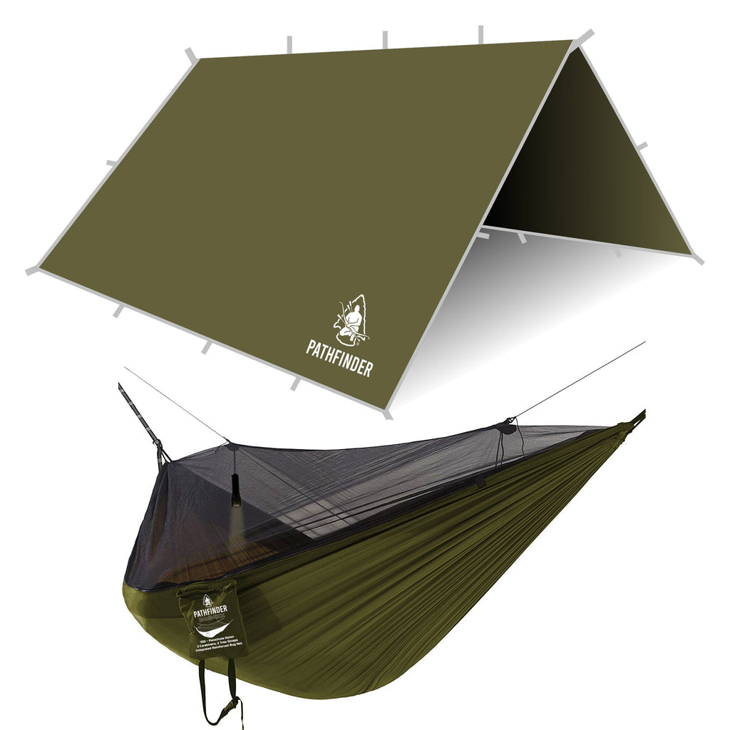 Pathfinder Nylon Tarp & Hammock COMBO - OD Green
